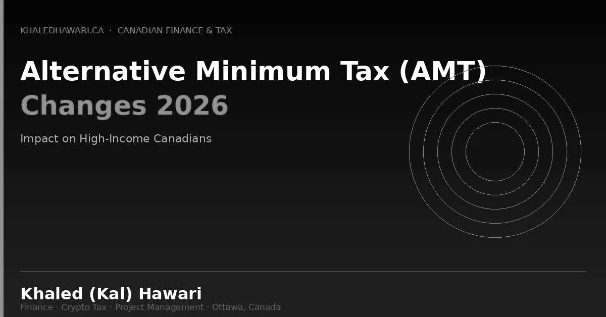 Alternative Minimum Tax (AMT) Changes 2026: Impact on High-Income Canadians - Khaled Kal Hawari Ottawa