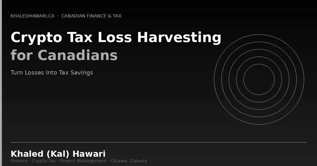 Crypto Tax Loss Harvesting for Canadians: Turn Losses Into Tax Savings - Khaled Kal Hawari Ottawa