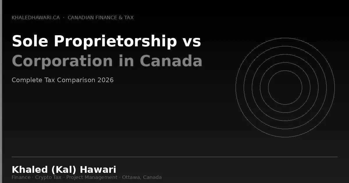 Sole Proprietorship vs Corporation in Canada: Complete Tax Comparison 2026 - Khaled Kal Hawari Ottawa